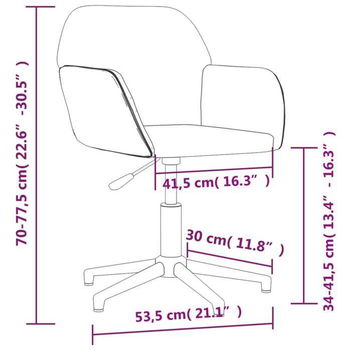 VidaXL Swivel Office Chair Desk Chair Computer Chair Ergonomic Seat Home Interior Adjustable Height 344713