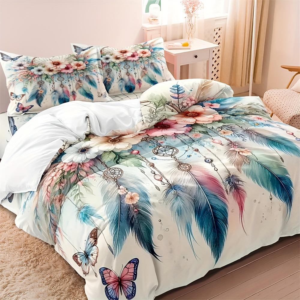 Floral Dream Catcher Bedding Set 3D Printed Duvet Cover Set Soft Single Twin Double Queen Size Bed Set Home Decorations Birthday