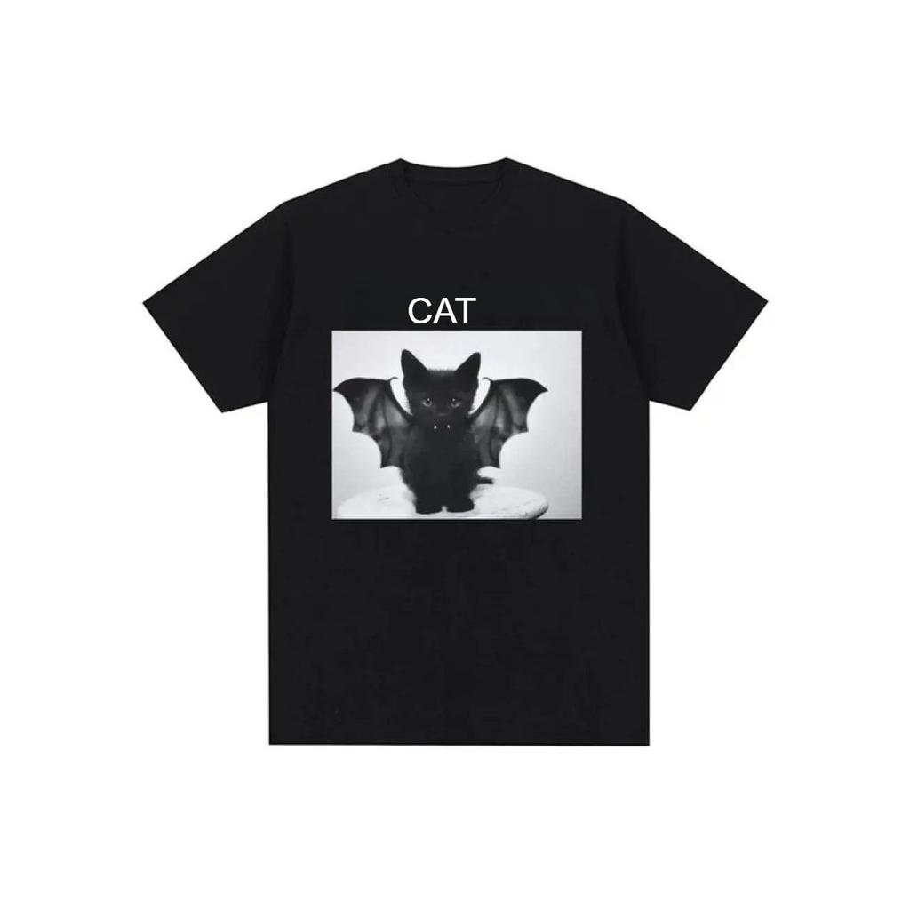 2025 Rapper Katze Grafikdruck T-Shirt Vintage 90er Vintage Hip Hop T-Shirt Mode Lässige T-Shirts Streetwear Partner-Outfits