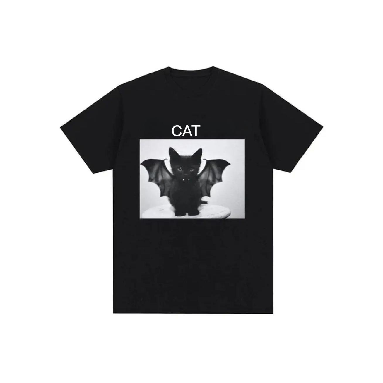 

2025 Rapper Cat Graphic Print T-shirt Vintage 90s Vintage Hip Hop Tee Fashion Casual T-Shirts Streetwear Couple Outfits 4XL