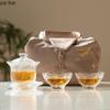Kristallglas Teeschale Teetasse Kung Fu Teegeschirr Nachmittagstees Zubereiter Tragbar Outdoor Teegeschirr Sets Tees Aufbrühwerkzeuge Werkzeuge