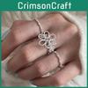 Stylish Korean Design Adjustable Ring For Women With Delicate Hollow Flower Pattern
