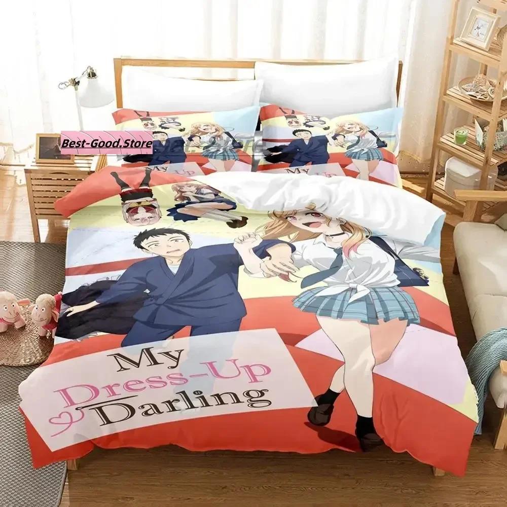 

Comforter My Dress Up Darling Bedding Set Single Twin Full Queen King Size Bed Set Aldult Kid Bedroom s 3D Print Anime Comforter (quilt)-EU Single(135*200cm)3pcs