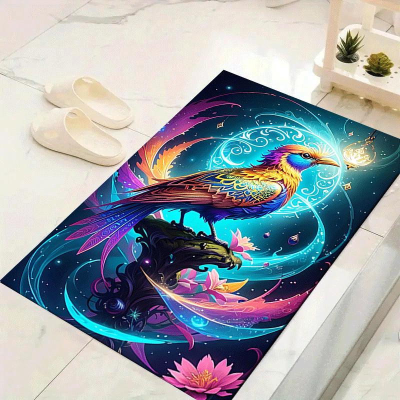 

1pc Beautiful Bird Design Indoor Area Rug - Soft, Anti-Slip, and Durable Gaming Room Decor for Bedroom 60cm by 90cm