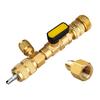 Small Ball Valves Core Extractor Kit Includes Brass Adapters Sealing Washers for R410A R22 32 Refrigerants Ports Use