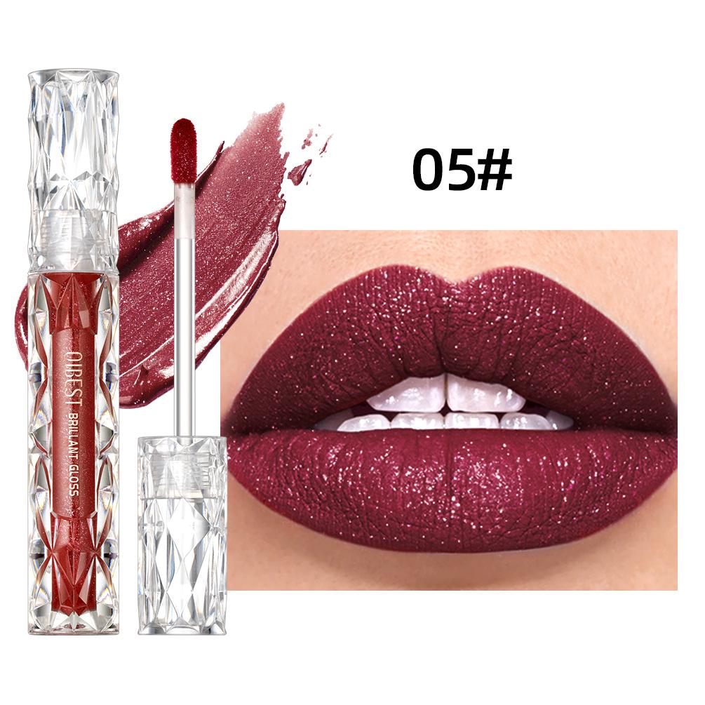 QIBEST Glitter Shimmer Vloeibare Lippenstift Hoge Kwaliteit Waterdicht Lichtgewicht Lipgloss Langdurige Lip Tint Make-up Voor Vrouwen Lipvlek