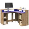 LED Desk Artisan Oak 130x130x91 Particleboard