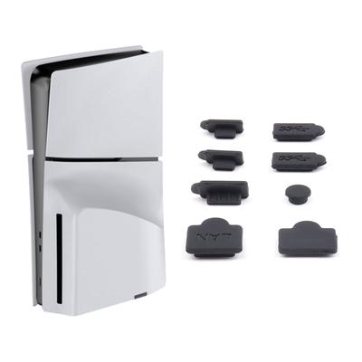 8 ks Silikonová ochrana proti prachu pro herní konzoli, Zátka proti prachu pro PS5 Slim, Prachotěsný kryt, Herní příslušenství, Prachotěsná zátka, Černá