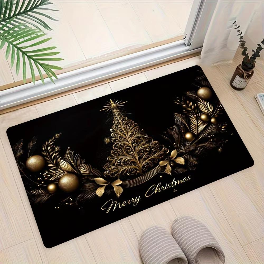 Christmas Carpet Soft Doormat Christmas Tree Romantic Floor Mat Living Room Carpet Rug For Bedroom Welcome Mat Outdoor