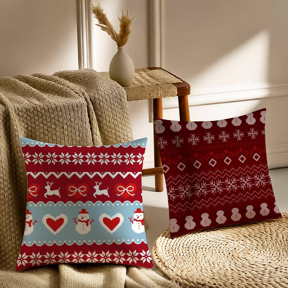 Christmas Spirit Pillow Case Sofa and Living Room Decorative Cushion Covers Dust-proof and Mite-proof Invisible Zipper