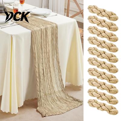Durable Table Protector Rustic Cheesecloth Runner, Wedding Sheer Rectangular Runner Boho for Bridal Shower Baby Dining