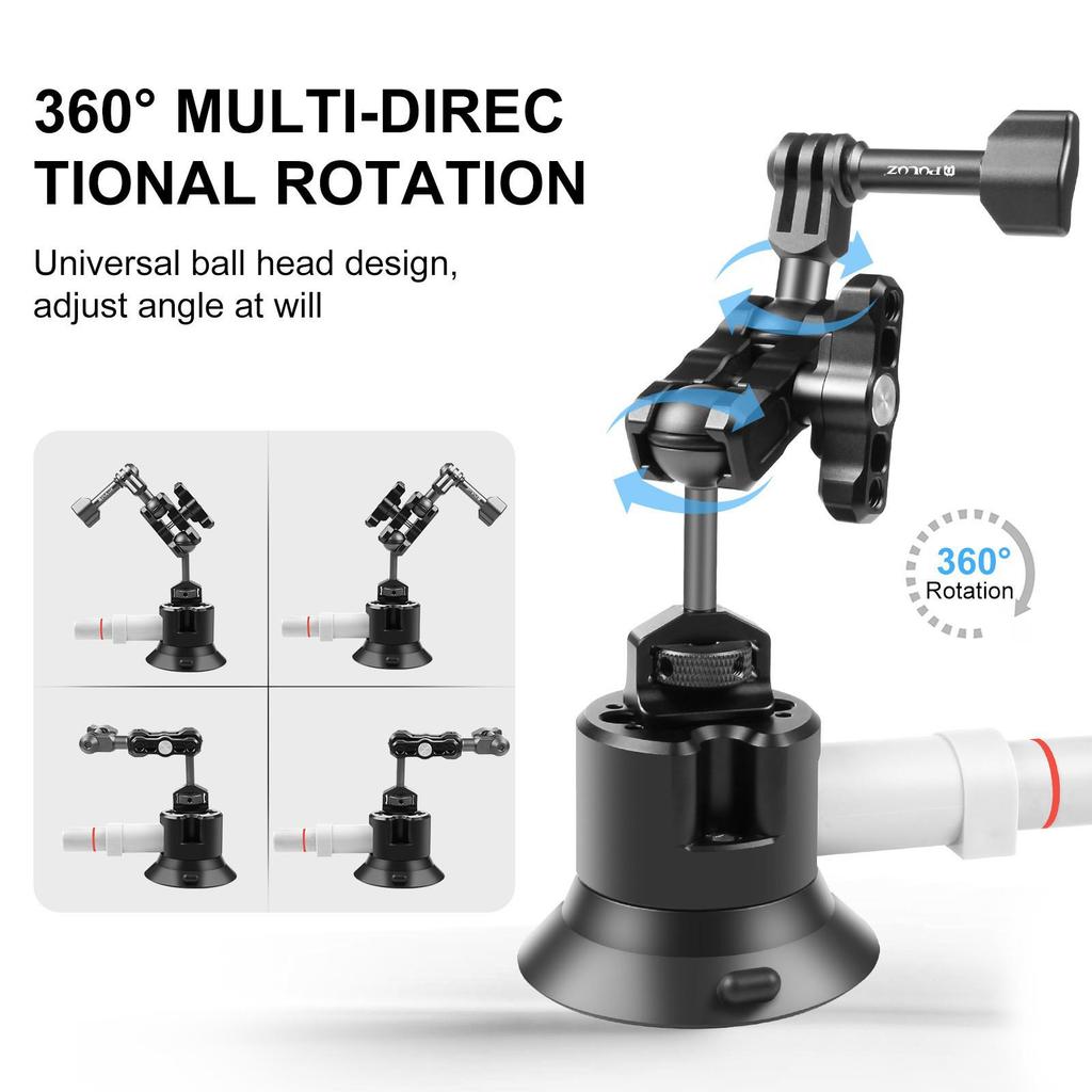 PULUZ Magic Arm Mount: Fat Cow 3-inch Suction Cup for Action Cameras