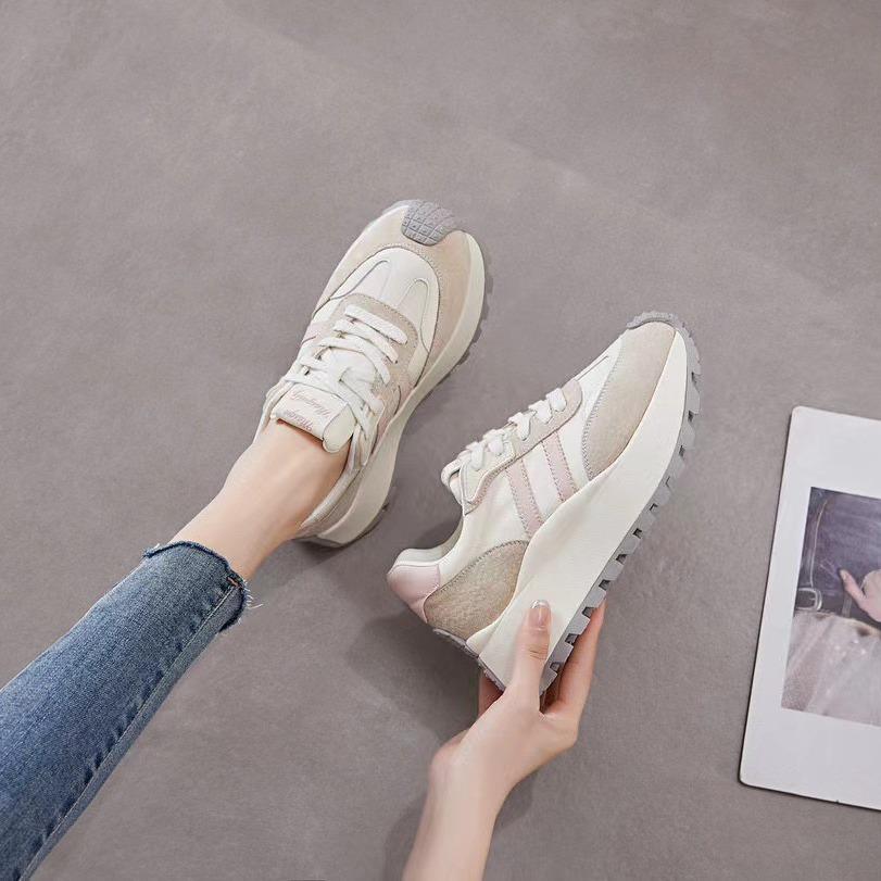 European Platform Fashion Dad Shoes Women's 2025 Spring New Silver Casual Sports Waffle Small Waist Forrest Gump Shoes