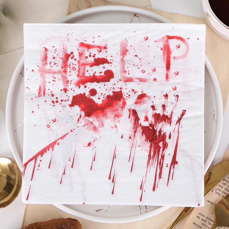 20Pcs Funny Halloween Skull Pumpkin Printed Disposable Napkin Paper Table Dinner Tissues Party Decoration