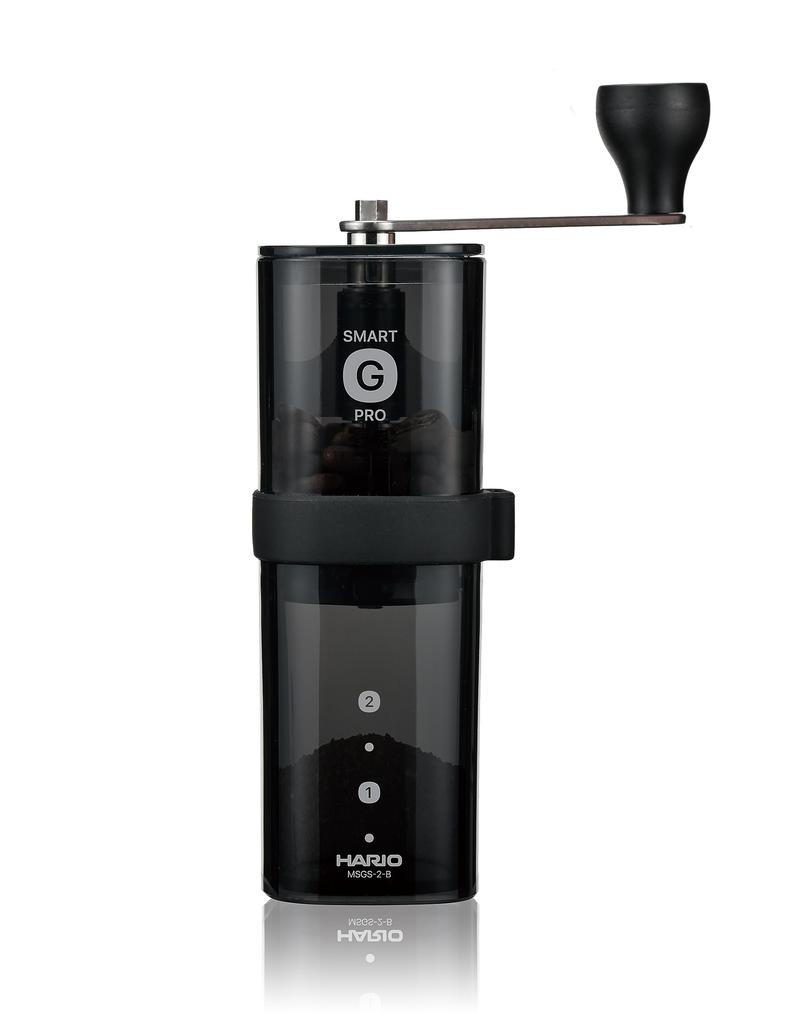 HARIO Coffee Mill Smart G PRO Coffee Beans 24g Transparent Black Stainless Steel Blade Decomposable Compact MSGS-2-B