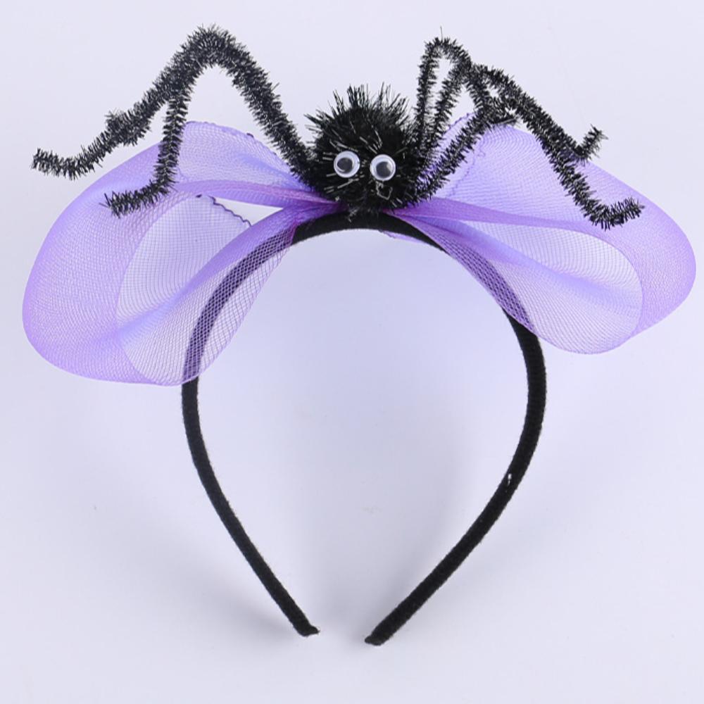 Bow Mesh Skull Hair Hoop Plastic Spider Headband Cute Halloween Hairband Cosplay