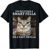 Smart Cat or A Fart Funny Cat Meme T Shirts Men Women Pure Cotton Humor Streetwear Tee Shirt Short Sleeve Unisex Loose Clothing