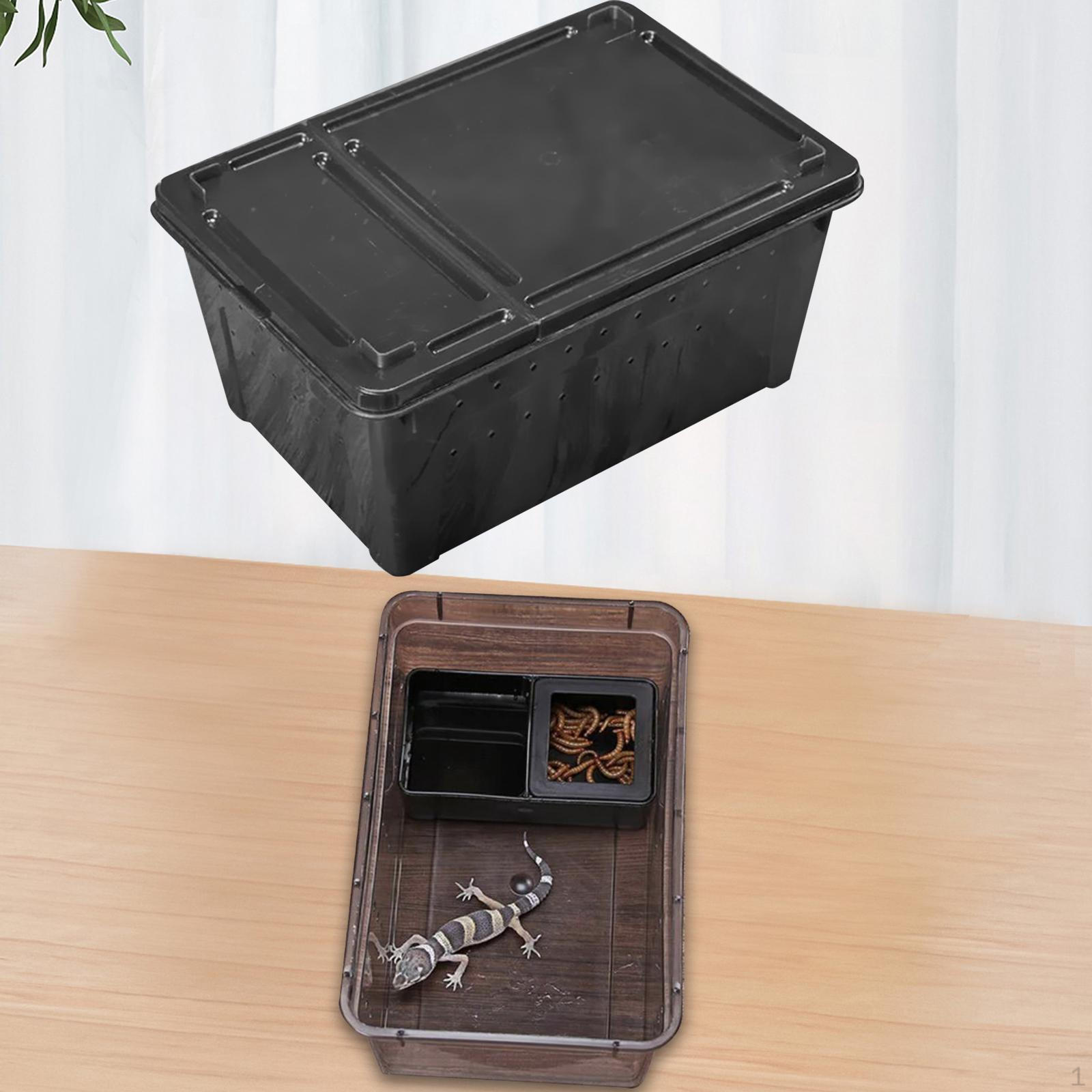 

Портативный резервуар для черепахи, транспортный контейнер, коробка для кормления домашних животных, клетка для среды обитания животных для чёрный