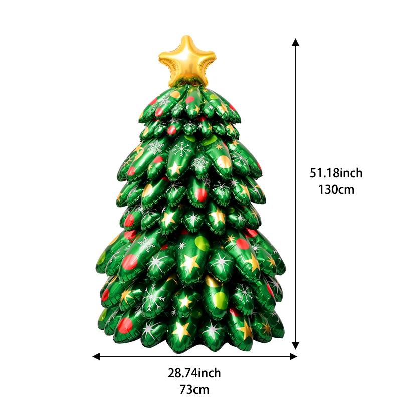 Christmas Theme Party Balloons Decorations Green Christmas Tree Foil Balloon Merry Xmas Party Supplies 2025 New Year Party Decor