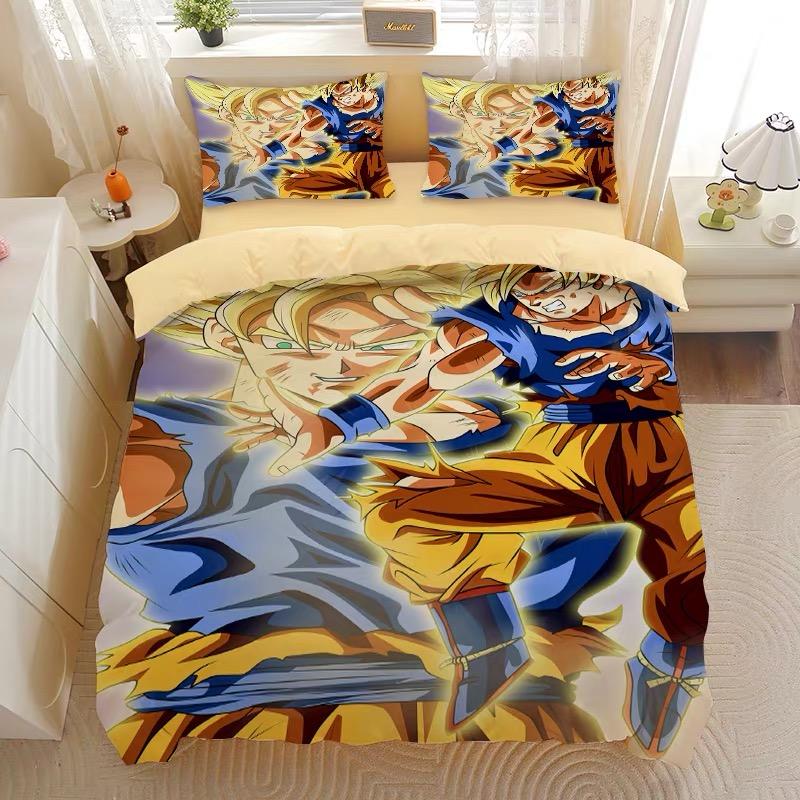 Bandai Print Dragon Ball Bedding Set Duvet Cover Pillowcase Anime Cartoon Twin Full Queen Bed Comforter Cover Boys Bedroom Gifts