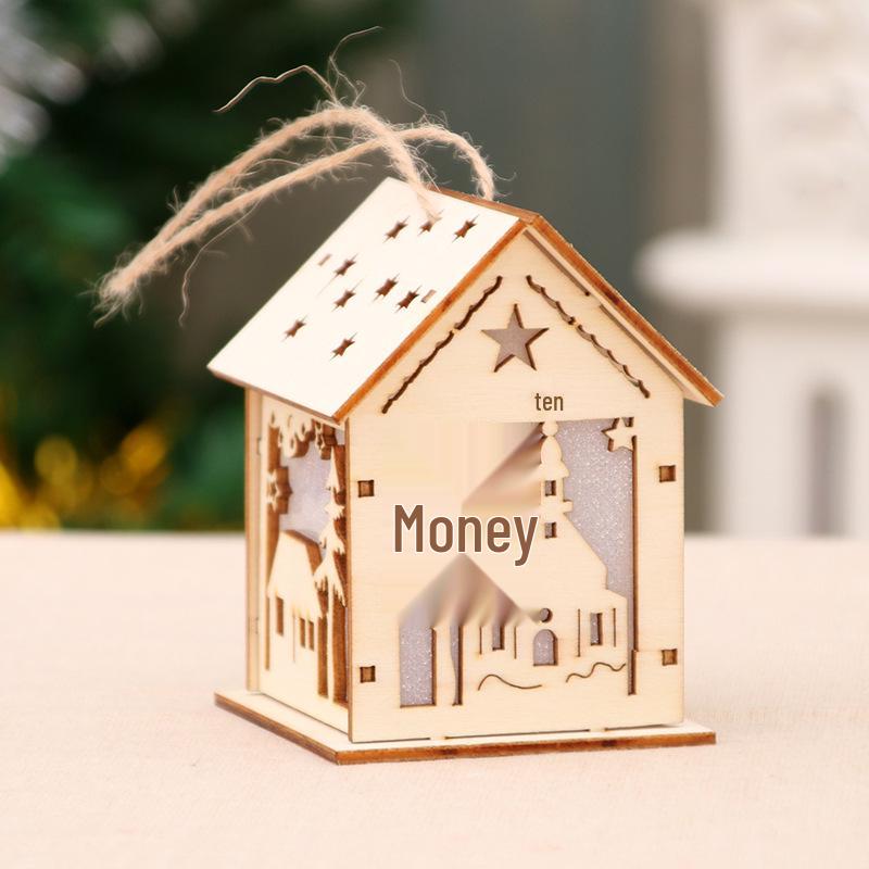 Glowing Wooden Christmas House Decorations: Snow House, Tree Ornaments, DIY Gifts, Window Displays