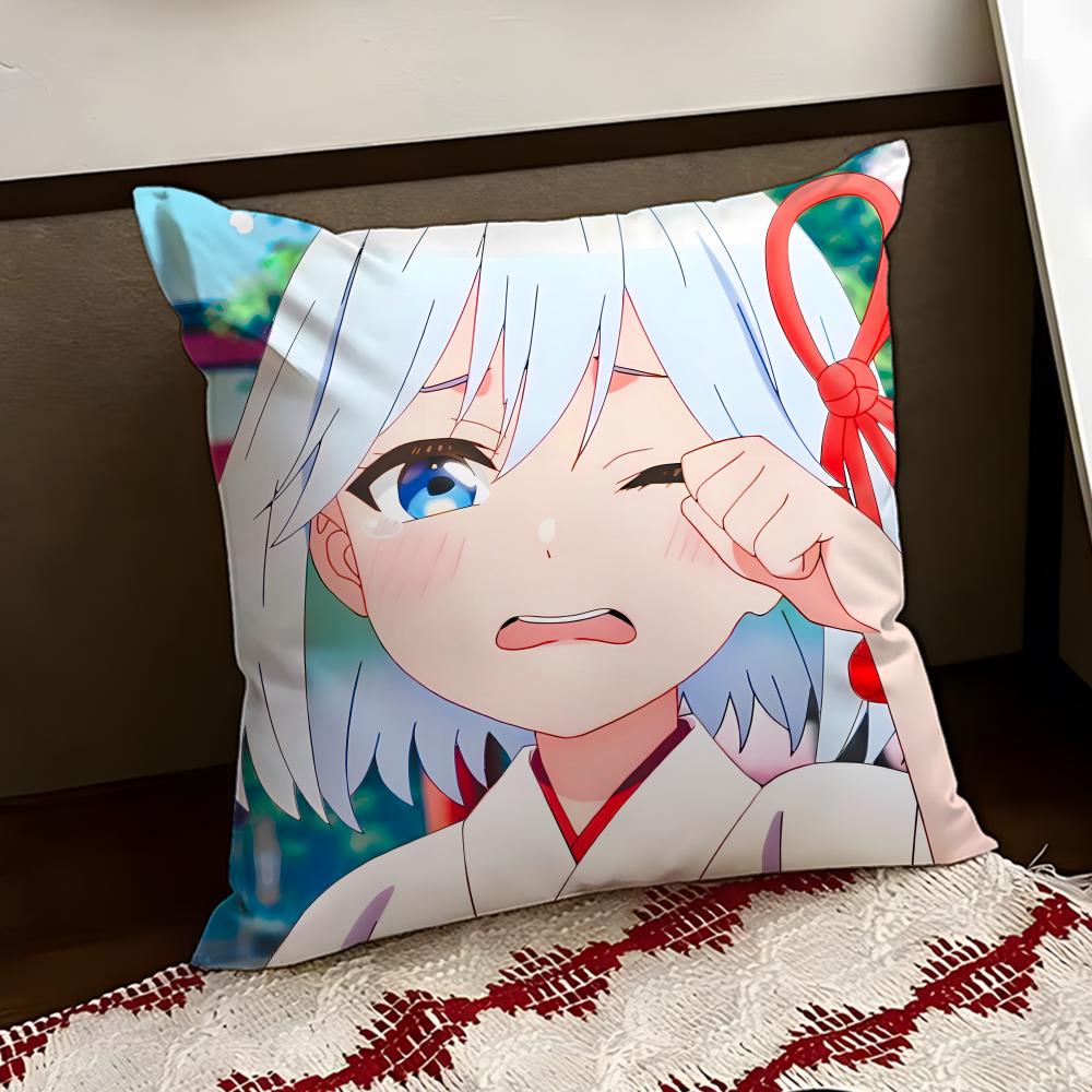 Animesan no enmusubi Cushion Cover Reversible Soft Durable Pillow Cover Home Car MultiScene Use for Daily Comfort