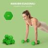 Set of 2 Dumbbells 3 Kg Hexagonal and Non-Slip for Home and Gym, In Metal and Plastic, 18x8x8 Cm, Green