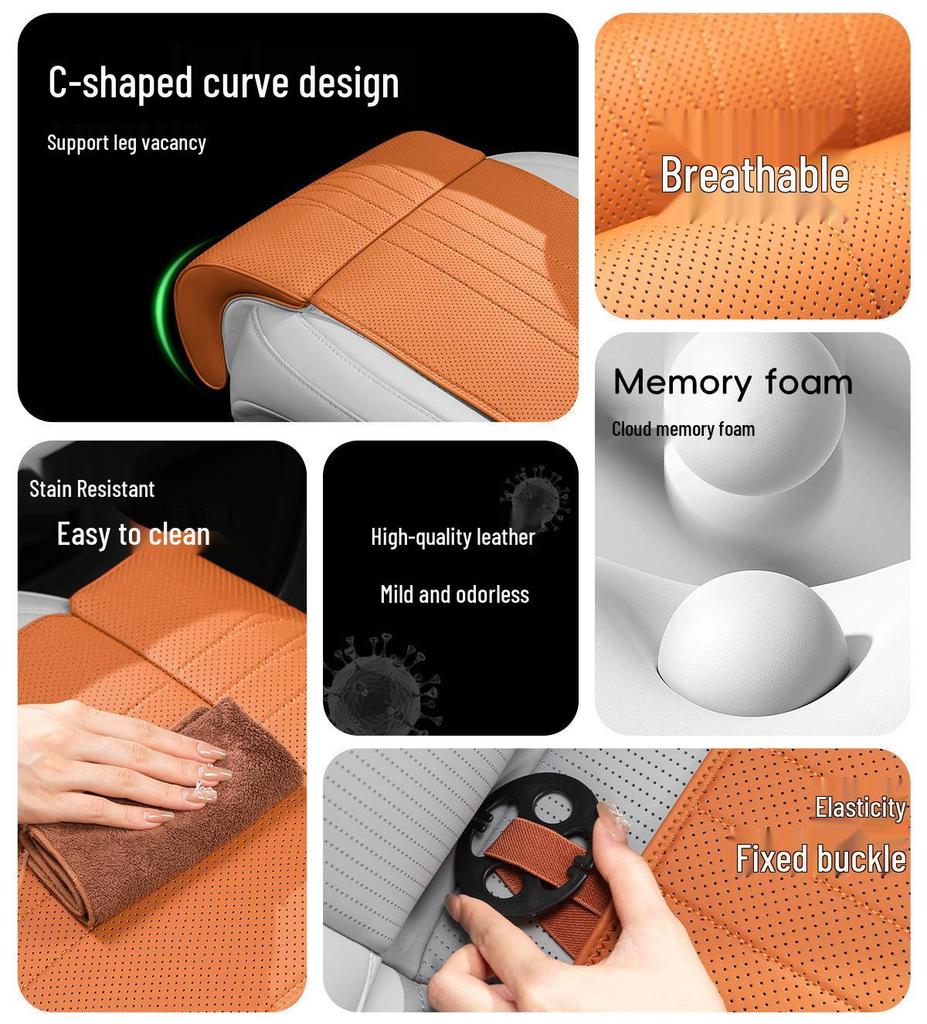 AITO M5-M9 Car Seat Cushion with Leg Rest, Breathable Footrest, and Lumbar Support