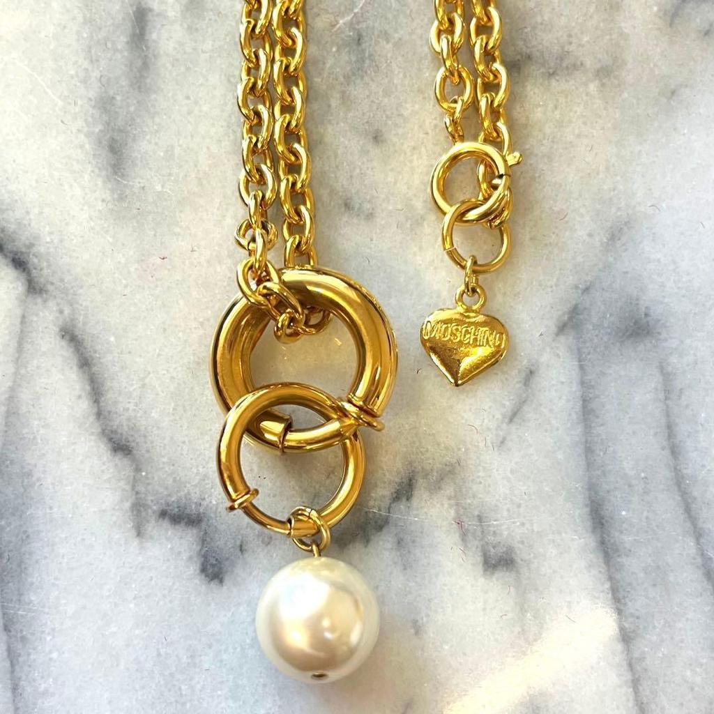 Used Beautiful item MOSCHINO Moschino Vintage Necklace Pearl Ring