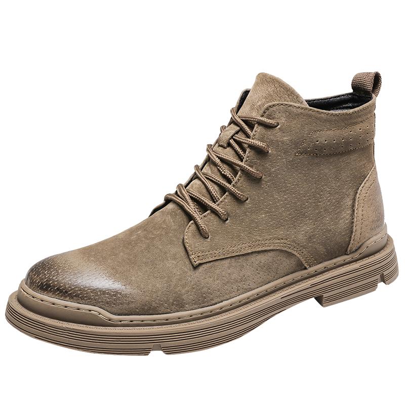 Fashion Winter Men's Ankle Boots Classic Business Leather Boots Men's Casual Short Boots Lace Up Fashion High Top Shoes Free Delivery