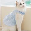 Spring and summer thin daisy skirt lace collar cat and dog clothing two-legged casual wear