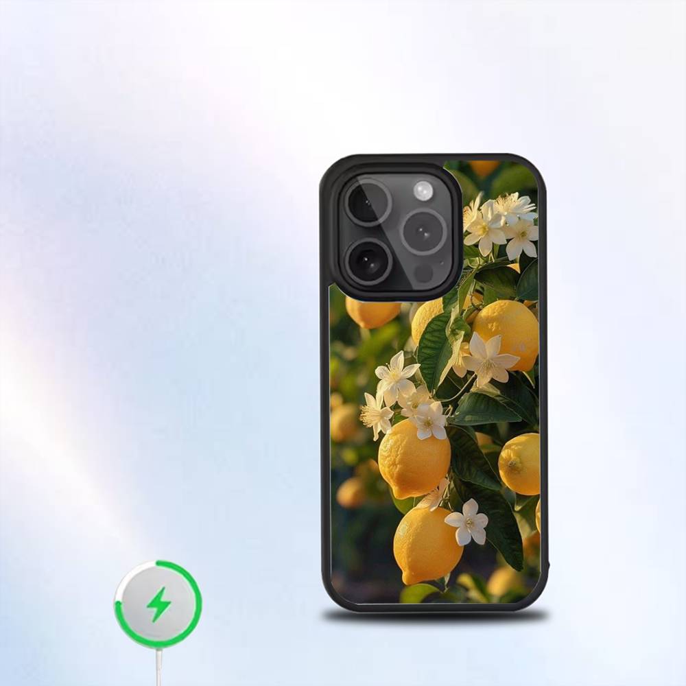 Fruit Lemon Art Phone Case For iPhone 17,16,15,14,13,12,11,Pro,Max,Plus,Mini,SE4,E Magnetic For Magsafe Wireless