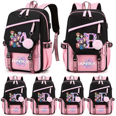 26 English Letter K-pop Demon Hunters Printed Large Capacity Backpack for Teenger Student Girl Boy Schoolbag Bookbag Gift Women Waterproof Travel Bag