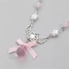 Stylish Strawberry Heart Necklace with Bowknot Accent Portable for Trendy Women Girls Sweet Fashion Statement Pieces