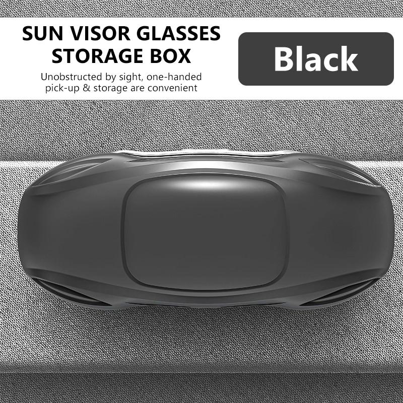 SEAMETAL Car Glasses Case Portable Press Switch Car Sun Visor Sunglasses Holder ABS With Flocking Lining Glasses Box Universal