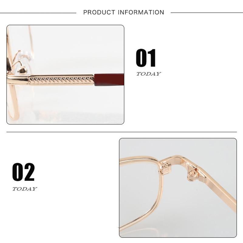 Men Reading Glasses Metal Presbyopia Glass Lens Anti-fatigue Eyeglasses With 0 +0.5 0.75 1.0 1.25 1.5 1.75 2.0 2.5 2.75 To 6.0