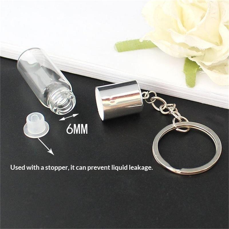 Mini Wishing Bottle Keychain For Diy Decoration Craft Glass Bottle Pendant Women Bag Charm