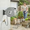 Wall-Mounted Garden Hose Reel, 40+2 m, 15 mm, 180 Swivel, Grey