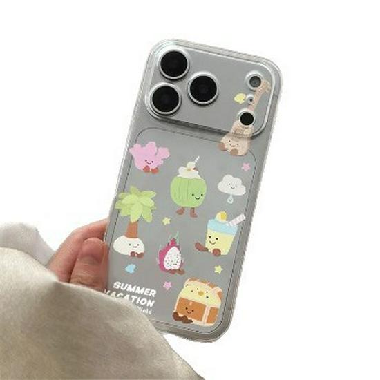 Space Shell Dragon Coconut Tree Case: Compatible with Apple 17 Pro Max/16, Transparent, Drop-proof for 14/13 Pro