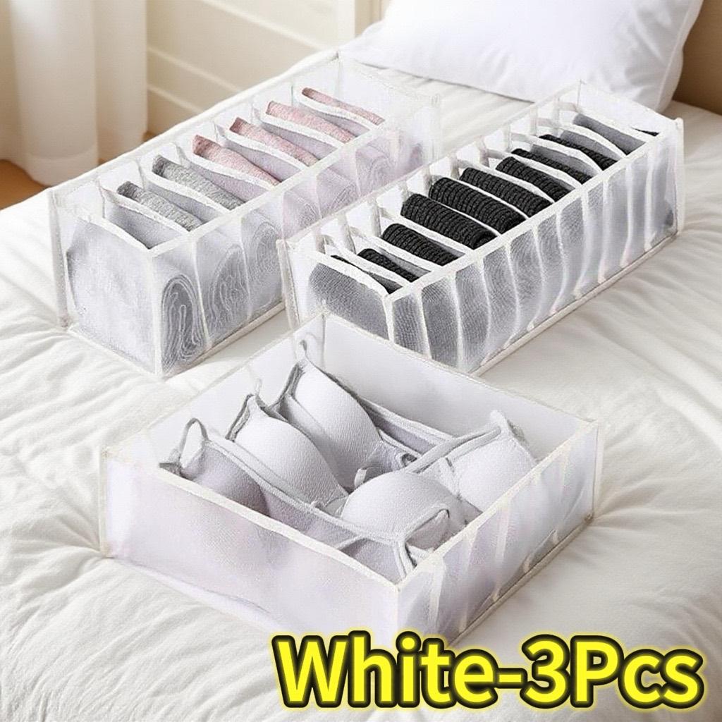 Kleiderorganizer Jeans Aufbewahrungsbox Organizerbox Kleiderschrank Kleideraufbewahrungsboxen mit Fächern Socken Unterwäsche BHs Aufbewahrung