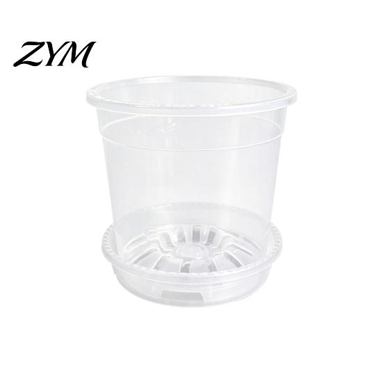 Breathable Plant Pots for Rootlets Clear Plastic Orchid Pot with Saucer, Repotting Supplies Drainage Holes, Ventilated Flower Rose, Phalaenopsis,
