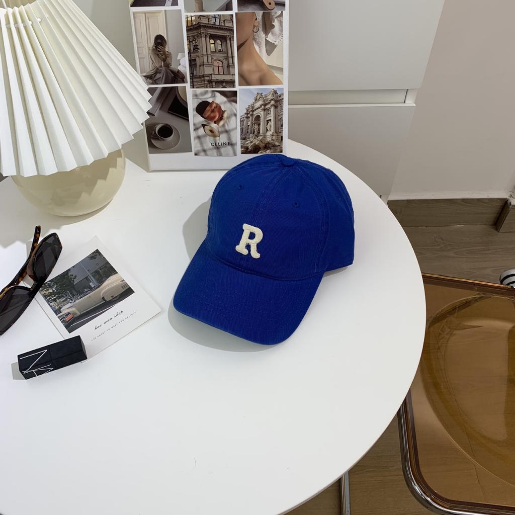 New Embroidery Letter R Baseball Cap Summer Solid Women Ponytail Hats Men Baseball Cap Cotton Outdoor Simple Visor Casual Cap