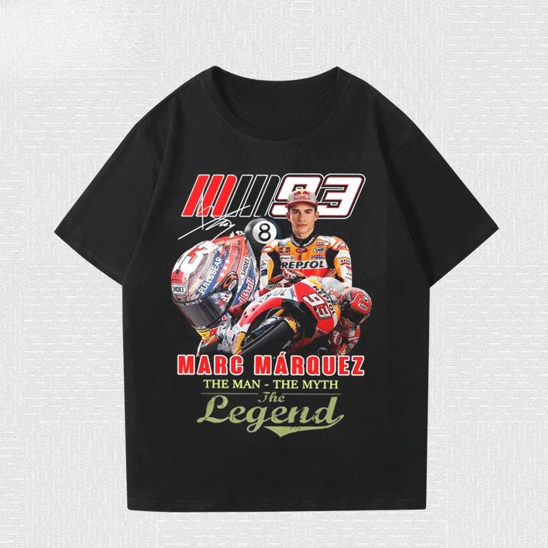 2025 Léto Nové MOTO93 Pánské Marquez Motocyklové Pamětní Tričko Závodní Kombinéza Motocyklová Kombinéza Bavlna Krátký Rukáv Unseix Tričko