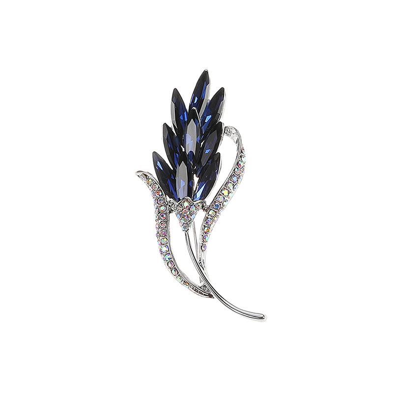 Elegant Crystal Rhinestone Wheat Ear Brooch for Women - Wedding Bouquet or Boutonniere