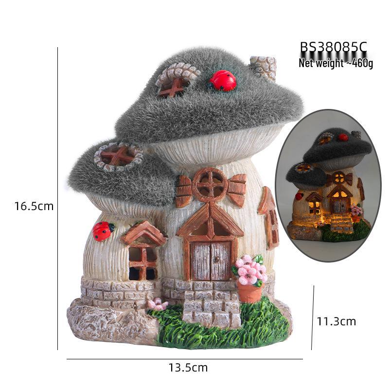 Солнечный Грибной Дом Садовое Украшение - Трансграничный Смоляной Ночник Декор