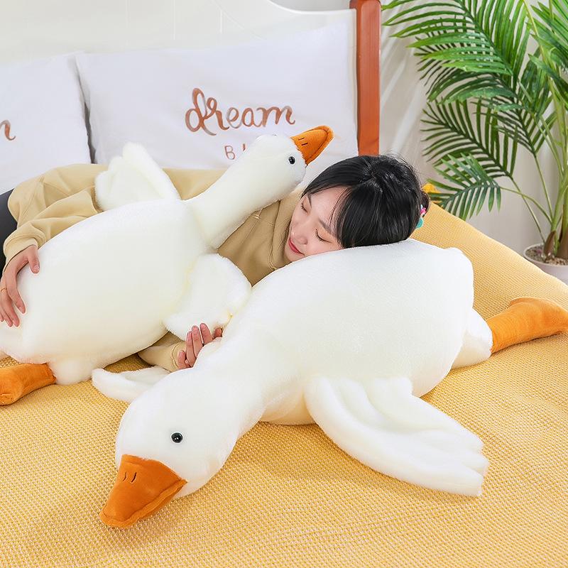 50-190cm White Hug Stuffed Animal Duck Kawaii Large 7 Colors Giant Goose Plush Toy Sleeping Pillow Big Christmas Gift for Friend