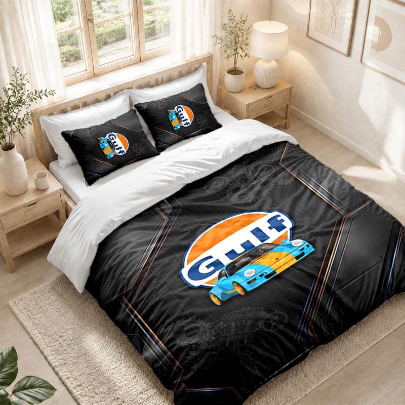 Bedding Set 1 Duvet Cover 2 Pillowcases Gulf Print Bedroom Home Decoration