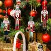 12-Piece Christmas Nutcracker Soldier Wooden Pendants Christmas Tree Ornaments 2024 Navidad Home Decor 2025 New Year Gifts