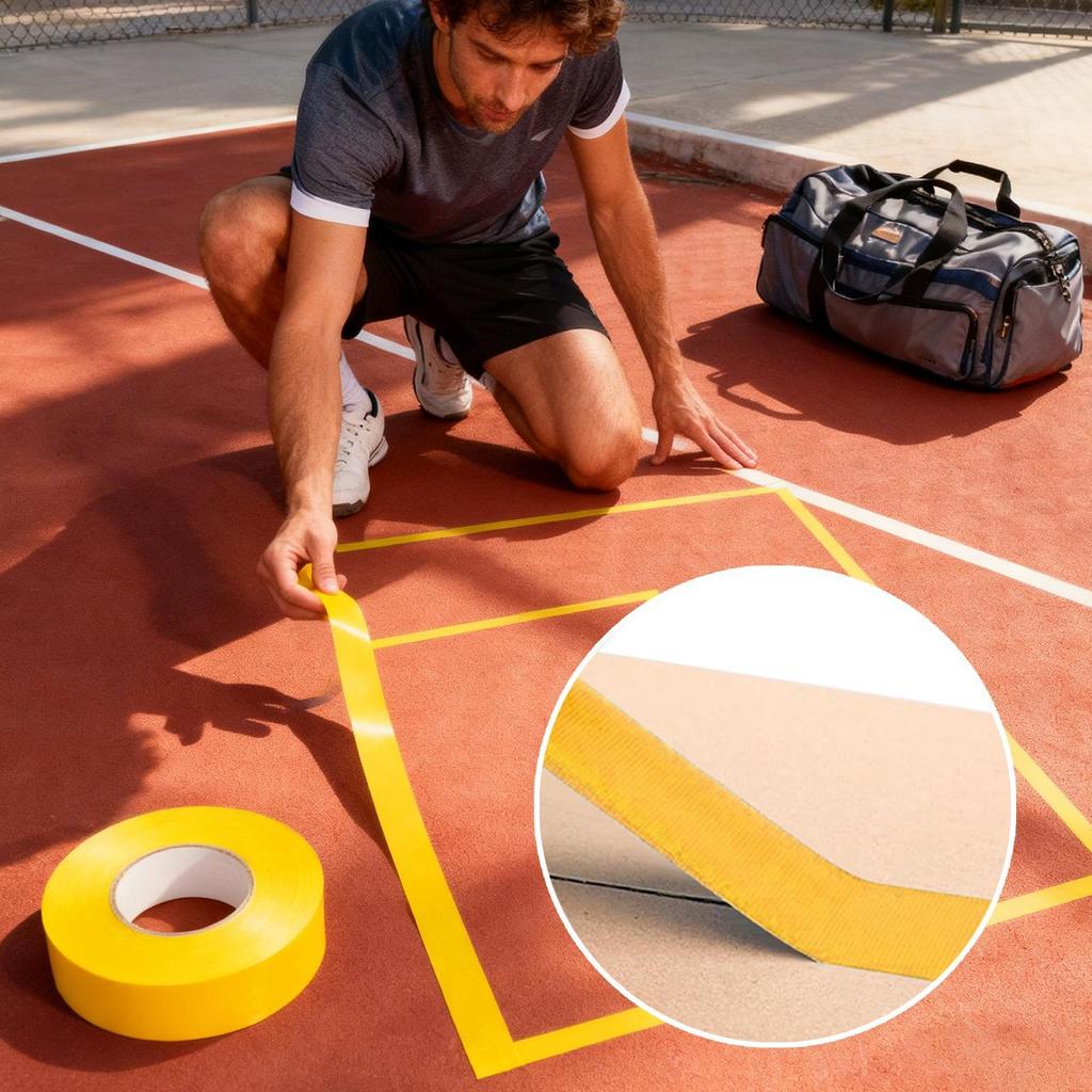 Pickleball Lines 5cmx50m Adhesion Marking Lines Gym Floor Tape for Tennis Outdoor Indoor Golf Badminton Basketball Driveway