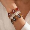 Bohemian Oil Drop Irregular Round Elastic Rope Splicing Bracelet Holiday Style Jewelry